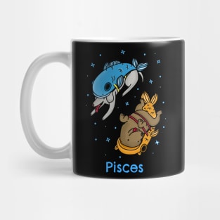 Cute Dogs Dressed as Pisces swimming in the stars Mug